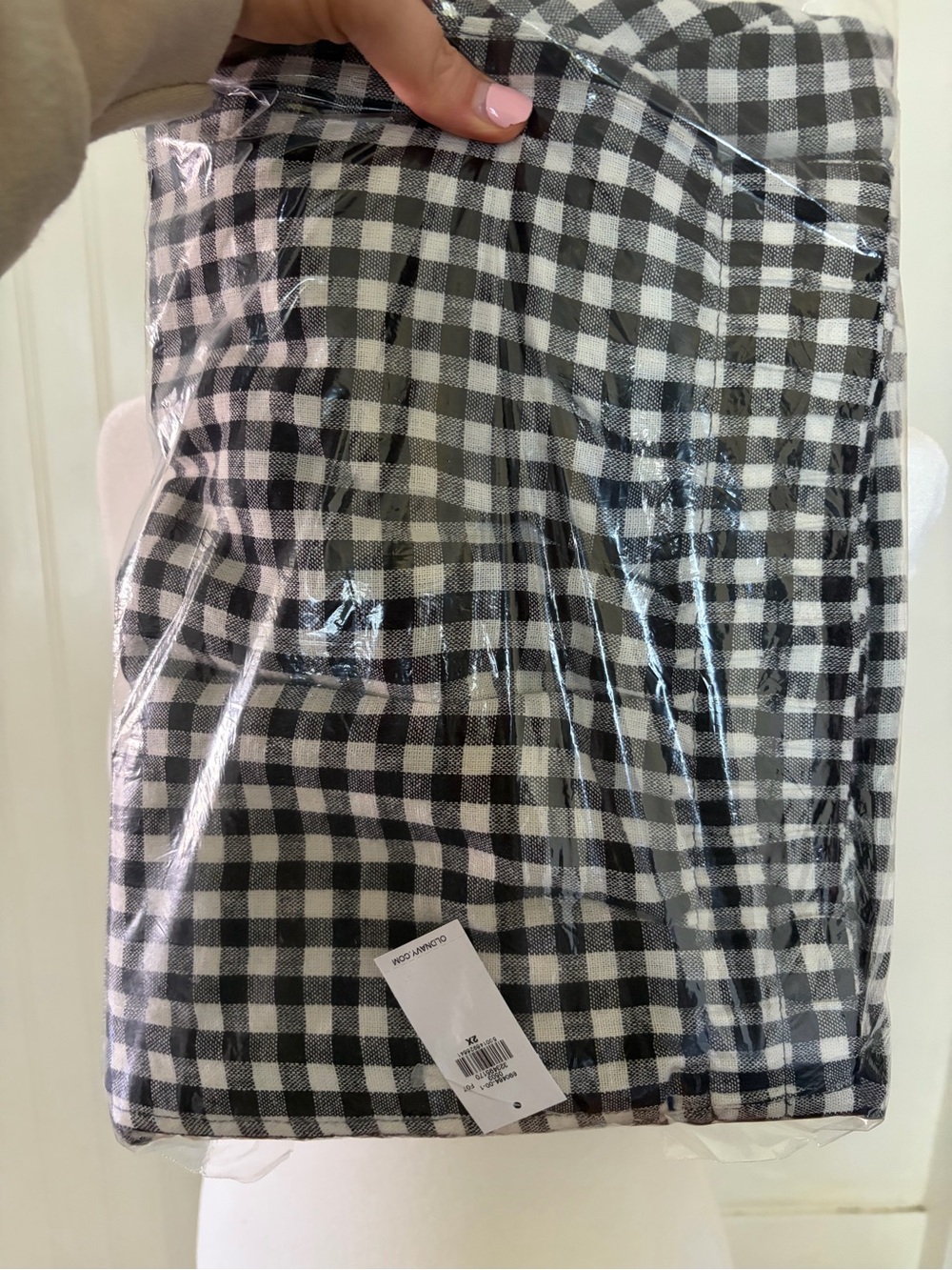 Old Navy Black and White Gingham Straight Leg Pants